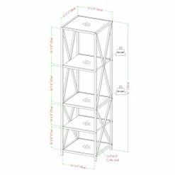 Best Sale 🎁 Middlebrook Designs Middlebrook Hattie X-frame Tower Bookshelf Dark Walnut 🎁 -Middlebrook Sales unnamed file 2001