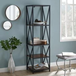 Best Sale 🎁 Middlebrook Designs Middlebrook Hattie X-frame Tower Bookshelf Dark Walnut 🎁 -Middlebrook Sales unnamed file 2002