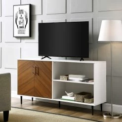 Best Sale 😀 Middlebrook Designs Middlebrook Cassandra 58-inch Bookmatch TV Console Black / Acorn Bookmatch 👏