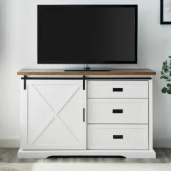 Best Sale 🛒 Middlebrook Designs Middlebrook 56-Inch Sliding X Barn Door Sideboard Rustic Oak 🔥