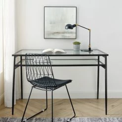 Alternative view of Hot Sale 🧨 Middlebrook Designs Middlebrook 48-inch Metal And Glass Two-Tier Desk Gold 👏