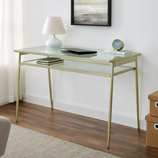 Hot Sale ๐งจ Middlebrook Designs Middlebrook 48-inch Metal And Glass Two-Tier Desk Gold ๐ 10 Hot Sale ๐งจ Middlebrook Designs Middlebrook 48-inch Metal And Glass Two-Tier Desk Gold ๐ - Image 8