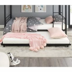 Hot Sale ๐ Middlebrook Designs Middlebrook Metal Roll-Out Twin Trundle Bed Frame - Black ๐งจ