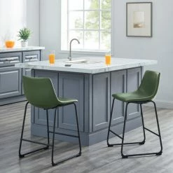 Brand new ❤️ Middlebrook Designs Middlebrook Prusiner 24-inch Faux Leather Counter Stool, Set Of 2 Brown 😉 -Middlebrook Sales unnamed file 22