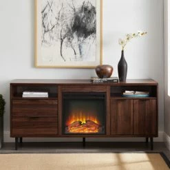 Outlet 🎁 Middlebrook Designs Middlebrook 60-inch Fireplace TV Console Slate Grey 🔥