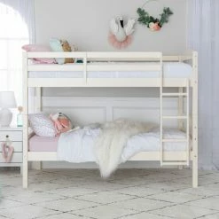 Hot Sale 🌟 Middlebrook Designs Middlebrook Solid Wood Convertible Twin-over-Twin Bunk Bed - Off White 👏