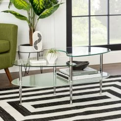 Alternative view of Hot Sale 🛒 Middlebrook Designs Middlebrook Wallace Oval Coffee Table With Frosted Glass 🧨