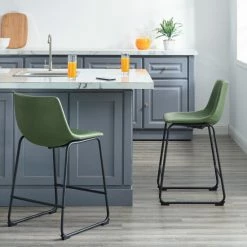 Brand new ❤️ Middlebrook Designs Middlebrook Prusiner 24-inch Faux Leather Counter Stool, Set Of 2 Brown 😉 -Middlebrook Sales unnamed file 23