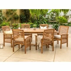 Best Sale ✔️ Middlebrook Designs Middlebrook Surfside 7-Piece Acacia Outdoor Extension Dining Set 🔔