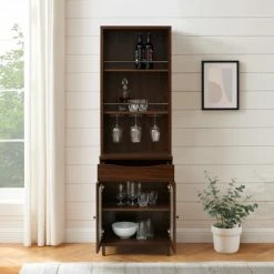 Promo 🔔 Middlebrook Designs Middlebrook Classic Fluted-Door Bar Cabinet With Stemware Storage Graphite ❤️ -Middlebrook Sales unnamed file 2313