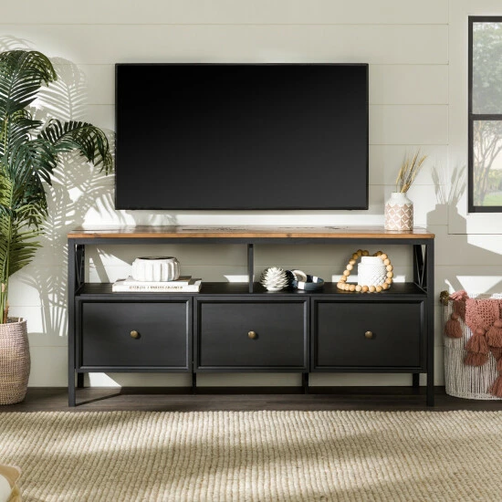 Outlet ๐ Middlebrook Designs Middlebrook 60-inch Rustic 3-Drawer TV Console Black / Rustic Oak ๐ฅฐ 3 Outlet ๐ Middlebrook Designs Middlebrook 60-inch Rustic 3-Drawer TV Console Black / Rustic Oak ๐ฅฐ