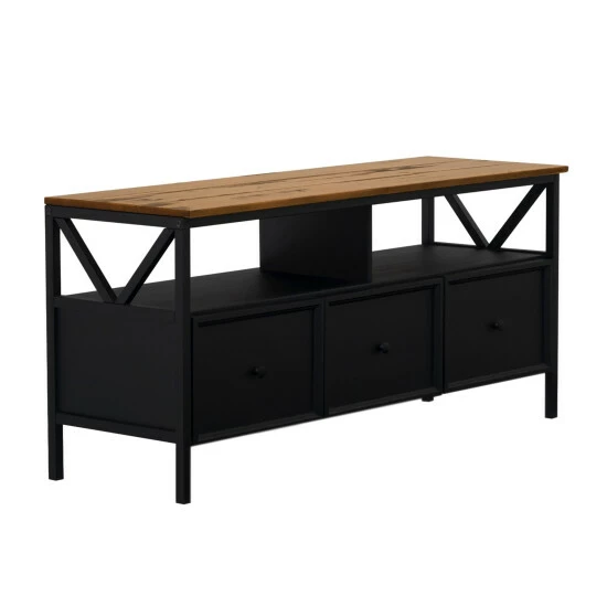 Outlet ๐ Middlebrook Designs Middlebrook 60-inch Rustic 3-Drawer TV Console Black / Rustic Oak ๐ฅฐ 5 Outlet ๐ Middlebrook Designs Middlebrook 60-inch Rustic 3-Drawer TV Console Black / Rustic Oak ๐ฅฐ - Image 3