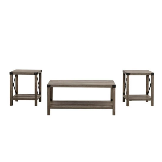 Flash Sale 🔔 Middlebrook Designs 3-piece Coffee Table And Side Table Set Grey Wash 🎉 4 Flash Sale 🔔 Middlebrook Designs 3-piece Coffee Table And Side Table Set Grey Wash 🎉 - Image 2
