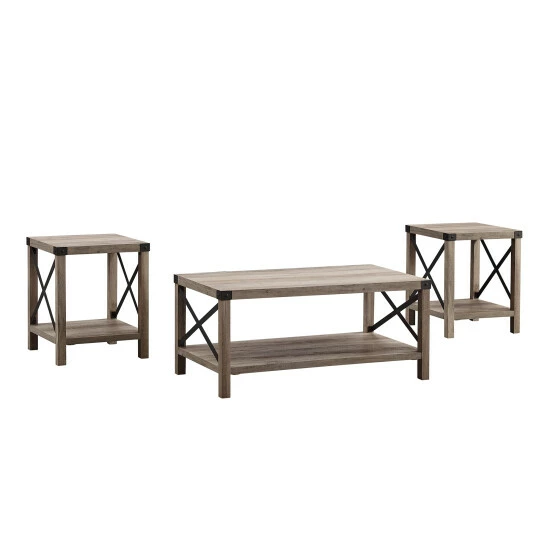 Flash Sale 🔔 Middlebrook Designs 3-piece Coffee Table And Side Table Set Grey Wash 🎉 7 Flash Sale 🔔 Middlebrook Designs 3-piece Coffee Table And Side Table Set Grey Wash 🎉 - Image 5