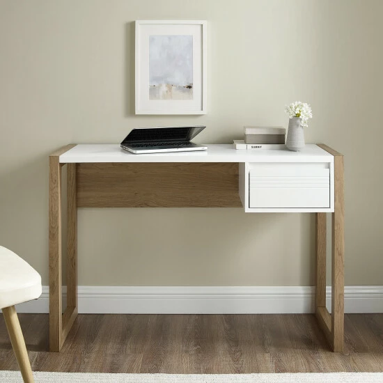 Promo ๐ Middlebrook Designs Middlebrook Two-Tone One-Drawer Writing Desk English Oak / White ๐ 4 Promo ๐ Middlebrook Designs Middlebrook Two-Tone One-Drawer Writing Desk English Oak / White ๐ - Image 2