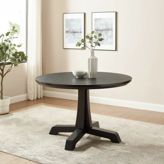 Best deal 🥰 Middlebrook Designs Middlebrook Rustic Round Dining Table With Pedestal Base Black ✔️ 4 Best deal 🥰 Middlebrook Designs Middlebrook Rustic Round Dining Table With Pedestal Base Black ✔️ - Image 2
