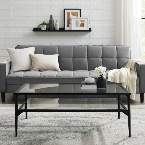 Wholesale ๐ฏ Middlebrook Designs Middlebrook 42-inch Metal And Glass Two-Tier Coffee Table Black ๐ฏ 4 Wholesale ๐ฏ Middlebrook Designs Middlebrook 42-inch Metal And Glass Two-Tier Coffee Table Black ๐ฏ - Image 2