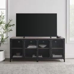 Alternative view of Outlet 🧨 Middlebrook Designs Middlebrook Pierpont 60-inch Industrial TV Console Dark Walnut 🤩