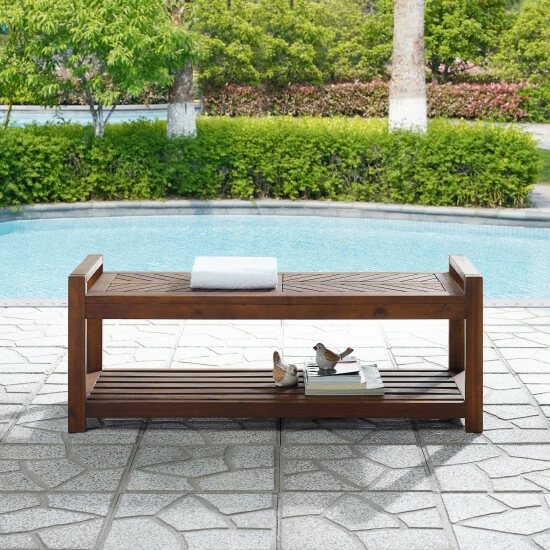 Best Sale ๐ Middlebrook Designs Middlebrook Elephant Point Acacia Wood Outdoor Chevron Bench Brown ๐ฏ 4 Best Sale ๐ Middlebrook Designs Middlebrook Elephant Point Acacia Wood Outdoor Chevron Bench Brown ๐ฏ - Image 2