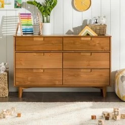 Buy ✔️ Middlebrook Designs Middlebrook Gammelstaden Mid-Century Solid Wood 6-Drawer 👗 Dresser Caramel ❤️