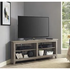 Alternative view of Deals 💯 Middlebrook Designs Middlebrook Ogden 58-inch Corner TV Console Driftwood 🔥