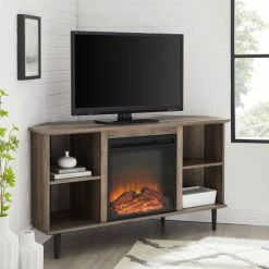 Cheap ๐คฉ Middlebrook Designs Middlebrook 48-inch Corner Fireplace TV Console Grey Wash ๐ฅ