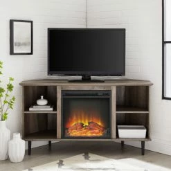 Alternative view of Cheap 🤩 Middlebrook Designs Middlebrook 48-inch Corner Fireplace TV Console Grey Wash 🔥