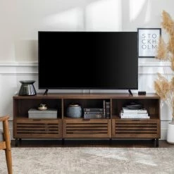 Brand new 😉 Middlebrook Designs Middlebrook Hilla 70-inch Modern Storage TV Console Dark Walnut 🎁