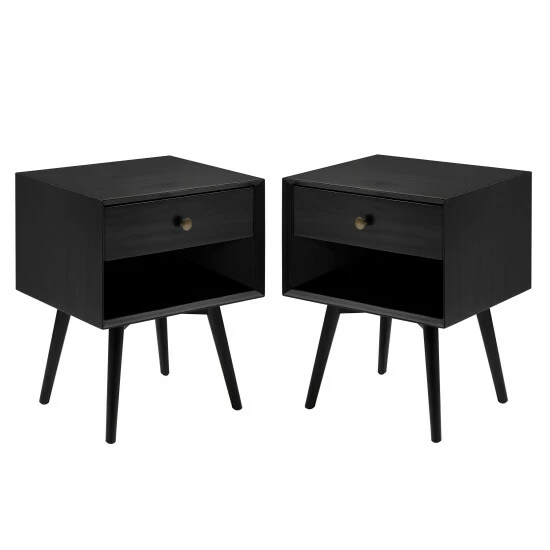 Discount ✨ Middlebrook Designs Middlebrook Mid-Century Solid Wood 1-Drawer Nightstand, Set Of 2 Black 👍 5 Discount ✨ Middlebrook Designs Middlebrook Mid-Century Solid Wood 1-Drawer Nightstand, Set Of 2 Black 👍 - Image 3