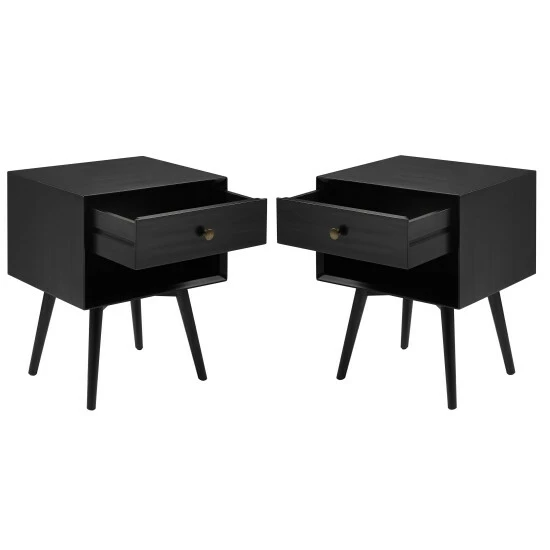 Discount ✨ Middlebrook Designs Middlebrook Mid-Century Solid Wood 1-Drawer Nightstand, Set Of 2 Black 👍 6 Discount ✨ Middlebrook Designs Middlebrook Mid-Century Solid Wood 1-Drawer Nightstand, Set Of 2 Black 👍 - Image 4