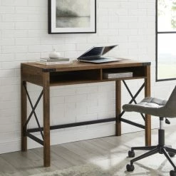 Hot Sale 👍 Middlebrook Designs Middlebrook 42-inch Metal X Farmhouse Desk Grey Wash 🧨