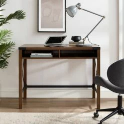 Alternative view of Hot Sale 👍 Middlebrook Designs Middlebrook 42-inch Metal X Farmhouse Desk Grey Wash 🧨