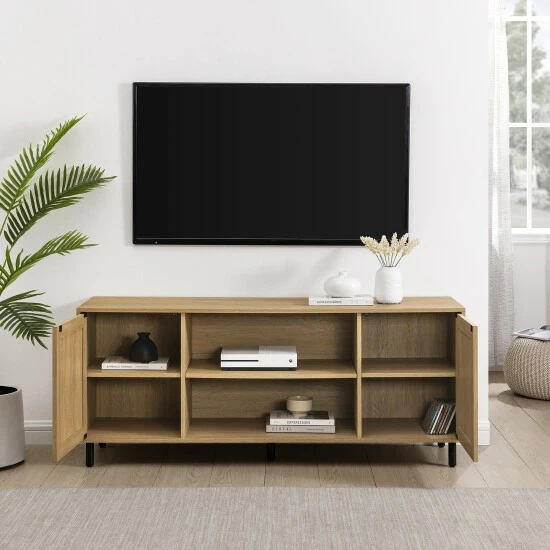 Wholesale ๐ Middlebrook Designs Boho Rattan-Door TV Stand Coastal Oak ๐ฅ 6 Wholesale ๐ Middlebrook Designs Boho Rattan-Door TV Stand Coastal Oak ๐ฅ - Image 4