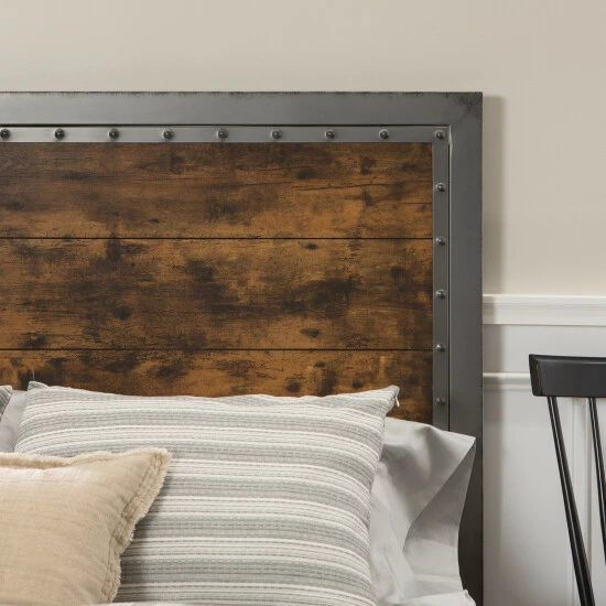 Promo 🎉 Middlebrook Designs Middlebrook Santos Queen-size Industrial Metal And Faux Wood Panel Bed 😀 9 Promo 🎉 Middlebrook Designs Middlebrook Santos Queen-size Industrial Metal And Faux Wood Panel Bed 😀 - Image 7