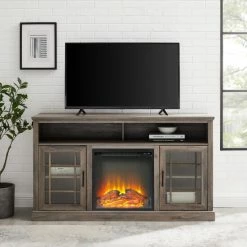 Cheap โ Middlebrook Designs Middlebrook 58-inch Glass Door Fireplace TV Console Dark Walnut ๐