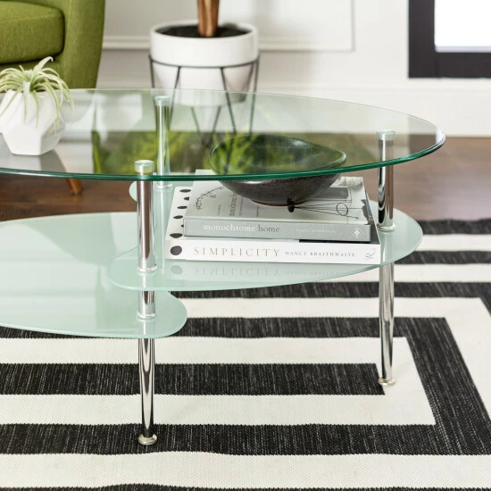 New ๐คฉ Middlebrook Designs Middlebrook Toston Modern Frosted Glass 38" Coffee Table ๐งจ 6 New ๐คฉ Middlebrook Designs Middlebrook Toston Modern Frosted Glass 38" Coffee Table ๐งจ - Image 4