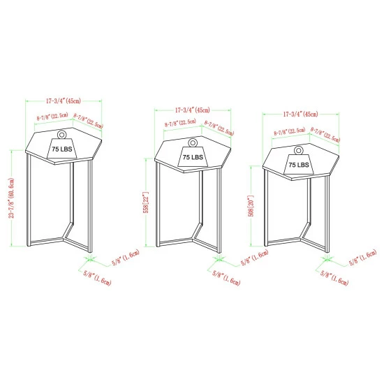 New 😍 Middlebrook Designs Middlebrook Linder Hex Nesting Tables, Set Of 3 Gold / Dark Walnut 👏 9 New 😍 Middlebrook Designs Middlebrook Linder Hex Nesting Tables, Set Of 3 Gold / Dark Walnut 👏 - Image 7