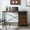 Brand new 🔥 Middlebrook Designs Middlebrook 48-Inch Angle Iron Desk & Filing Cabinet Dark Walnut 👏