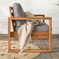 Flash Sale 🤩 Middlebrook Designs Middlebrook Hudson Acacia Frame Love Seat With Grey Cushions ⭐ -Middlebrook Sales unnamed file 2783