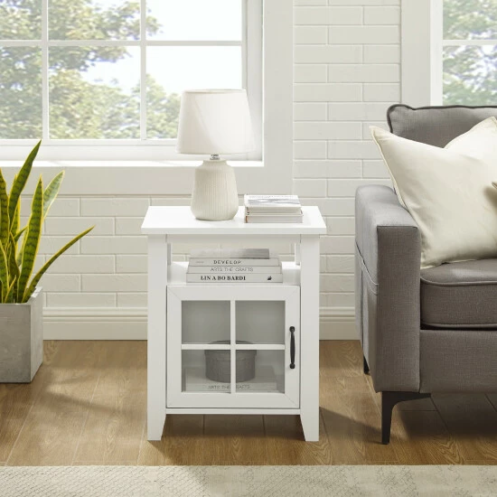 Best Sale ๐ Middlebrook Designs Middlebrook Windowpane-Glass Door Side Table Solid White ๐ 4 Best Sale ๐ Middlebrook Designs Middlebrook Windowpane-Glass Door Side Table Solid White ๐ - Image 2