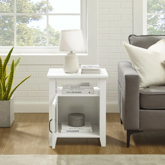 Best Sale ๐ Middlebrook Designs Middlebrook Windowpane-Glass Door Side Table Solid White ๐ 6 Best Sale ๐ Middlebrook Designs Middlebrook Windowpane-Glass Door Side Table Solid White ๐ - Image 4