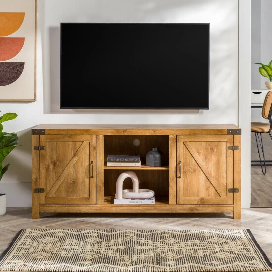 Promo 😍 Middlebrook Designs Middlebrook Firebranch 58-inch Barn Door TV Console Barnwood 🌟 4 Promo 😍 Middlebrook Designs Middlebrook Firebranch 58-inch Barn Door TV Console Barnwood 🌟 - Image 2