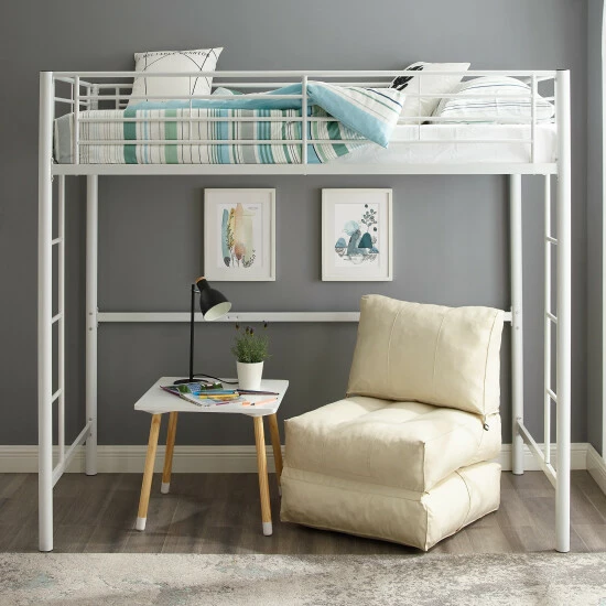 Outlet ๐ฅ Middlebrook Designs Middlebrook Abner White Metal Classic Twin Loft Bed ๐งจ 3 Outlet ๐ฅ Middlebrook Designs Middlebrook Abner White Metal Classic Twin Loft Bed ๐งจ