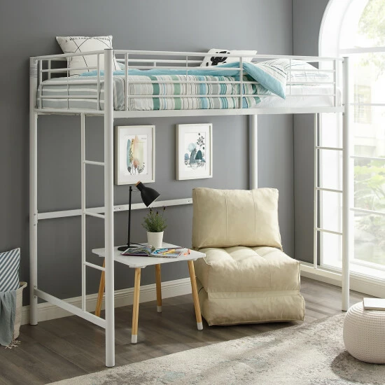 Outlet ๐ฅ Middlebrook Designs Middlebrook Abner White Metal Classic Twin Loft Bed ๐งจ 4 Outlet ๐ฅ Middlebrook Designs Middlebrook Abner White Metal Classic Twin Loft Bed ๐งจ - Image 2