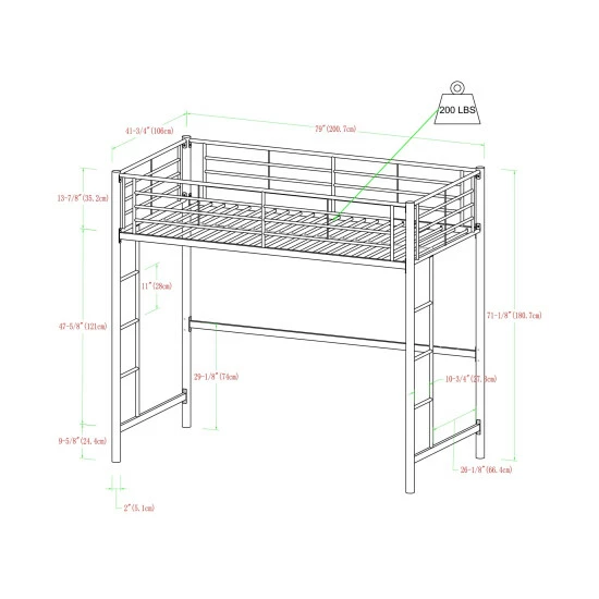 Outlet ๐ฅ Middlebrook Designs Middlebrook Abner White Metal Classic Twin Loft Bed ๐งจ 8 Outlet ๐ฅ Middlebrook Designs Middlebrook Abner White Metal Classic Twin Loft Bed ๐งจ - Image 6