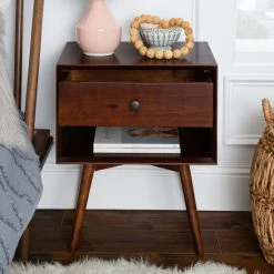 Wholesale ✨ Middlebrook Designs Middlebrook Mid-Century Solid Wood 1-Drawer, 1 Shelf Nightstand White 🎁 -Middlebrook Sales unnamed file 29