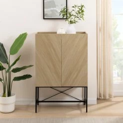 Coupon 🌟 Middlebrook Designs Middlebrook Bookmatch-Door Accent Cabinet Coastal Oak 🤩