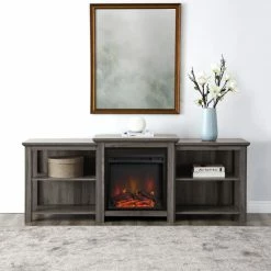 Alternative view of Buy 🥰 Middlebrook Designs Middlebrook 70-inch Tier-Top Fireplace TV Console Slate Grey 🔔