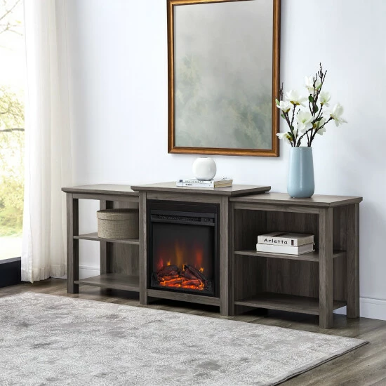 Buy 🥰 Middlebrook Designs Middlebrook 70-inch Tier-Top Fireplace TV Console Slate Grey 🔔 5 Buy 🥰 Middlebrook Designs Middlebrook 70-inch Tier-Top Fireplace TV Console Slate Grey 🔔 - Image 3