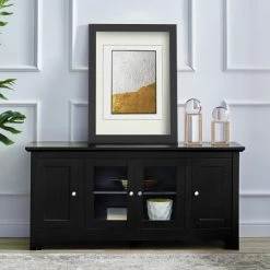 New ๐ Middlebrook Designs Middlebrook Leona 53-inch 4-door TV Console - Black ๐คฉ